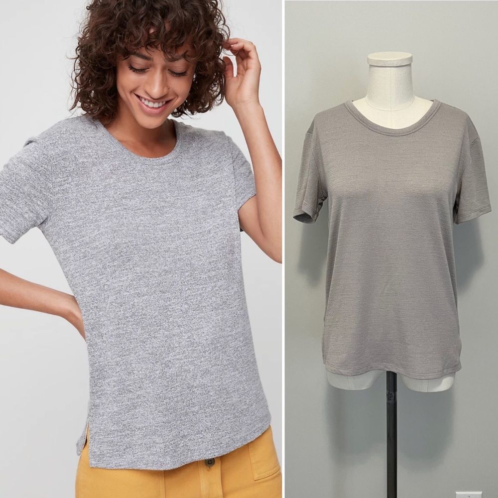 Aritzia Wilfred Free Divina T-Shirt Size XS Gray Cream